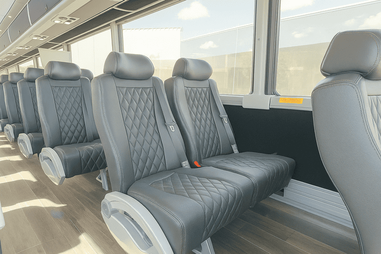 interior of Rogers Charter Bus charter bus