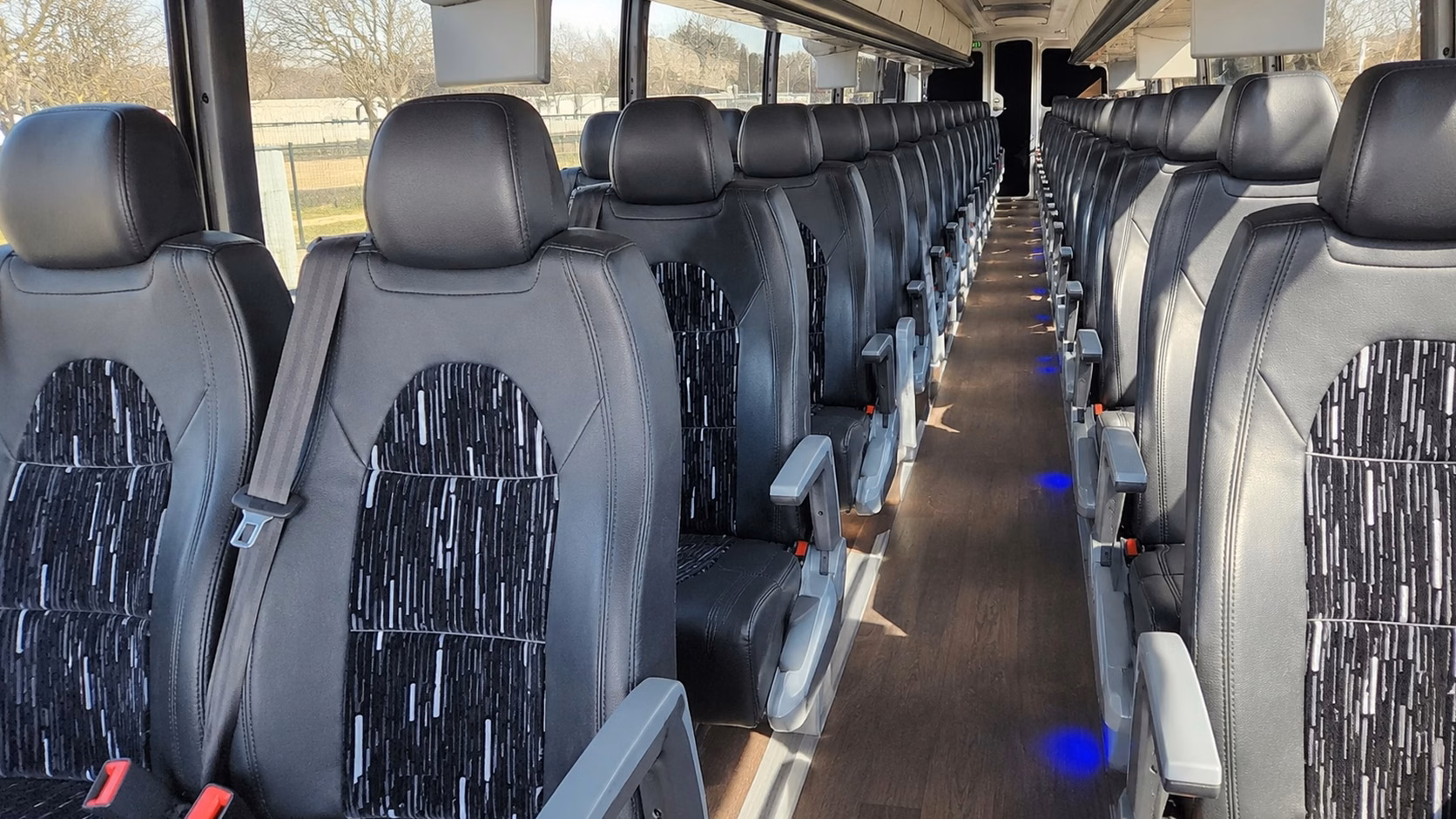 56 passenger charter bus inside