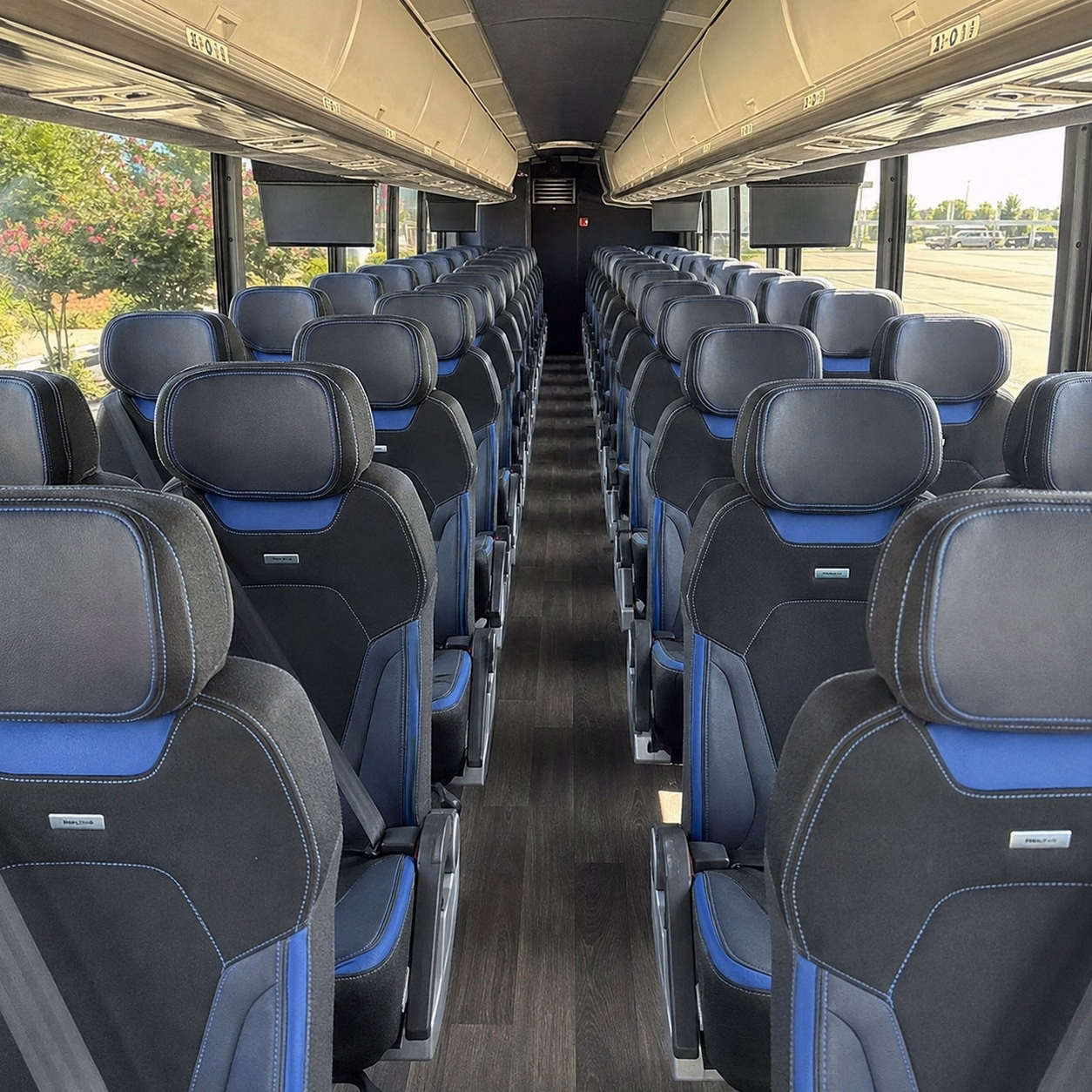 56 passenger charter bus interior